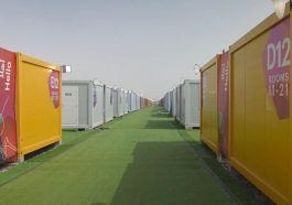 Penginapan kontainer di Qatar (Foto: AP Photo/Lujain Jo) THE ASSOCIATED PRESS)