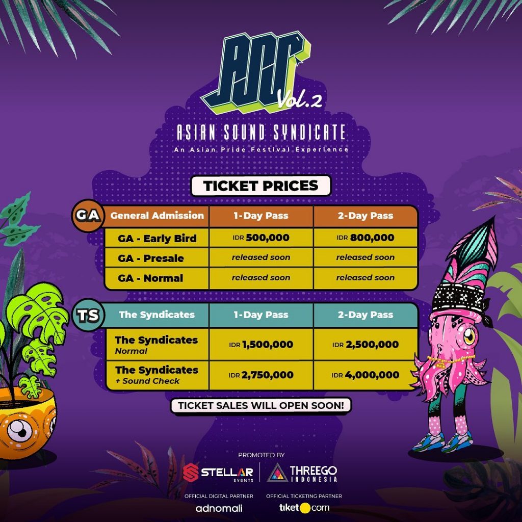 Price list Asian Sound Syndicate Vol. 2 (Foto: Instagram/@asiansoundsyndicate.id)
