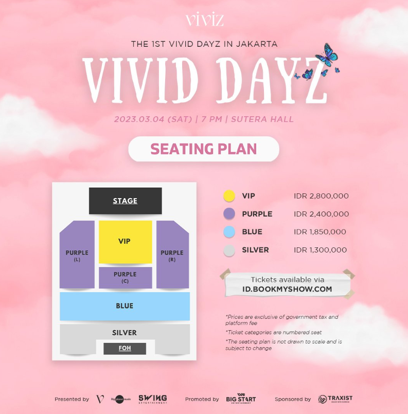 Seat plan fan meeting VIVIZ di Indonesia (Foto: Twitter @bigstartent)