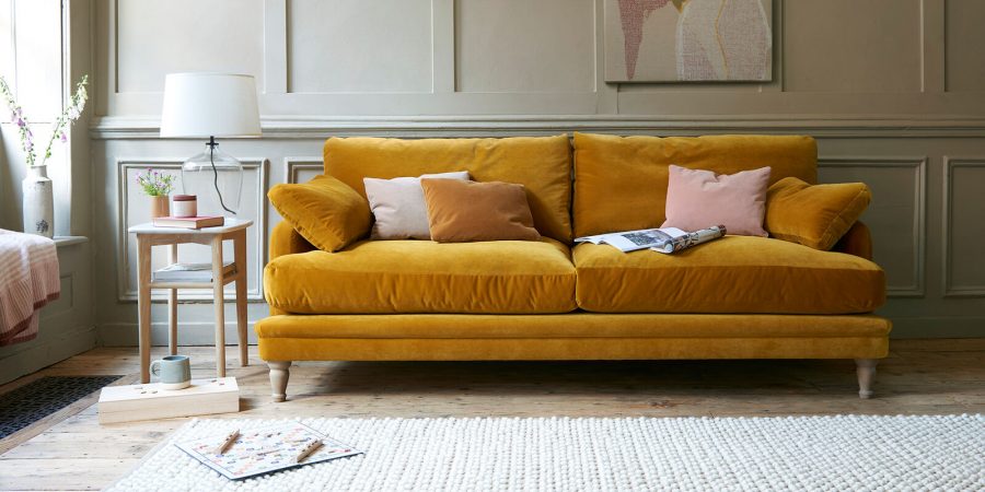 Ilustrasi sofa warna kunig mustard (Foto: Loaf)