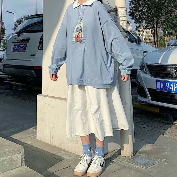 Padu padan warna biru pastel (Foto: Pinterest)