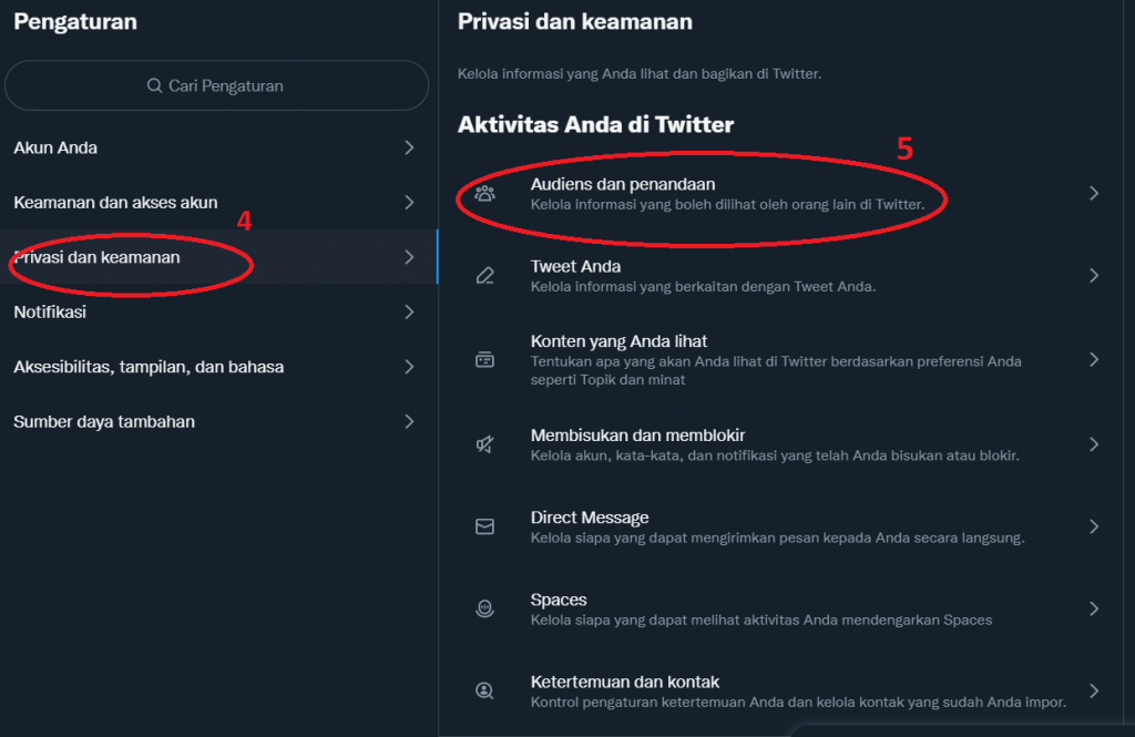 Langkah-langkah mengubah akun Twitter menjadi private (Foto: Istimewa)