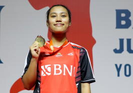 Mutiara Ayu Puspitasari di Kejuaraan Bulutangkis Asia Junior 2023. Foto: PBSI