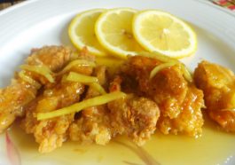 Ilustrasi ayam tepung saus lemon