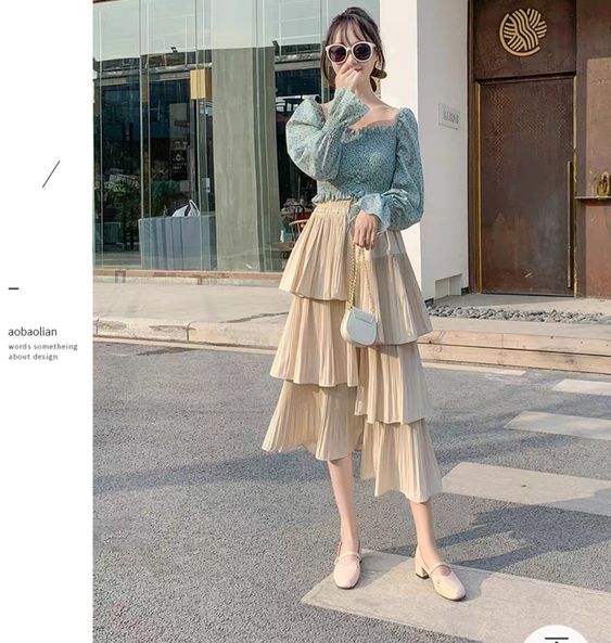 Ilustrasi rok ruffle