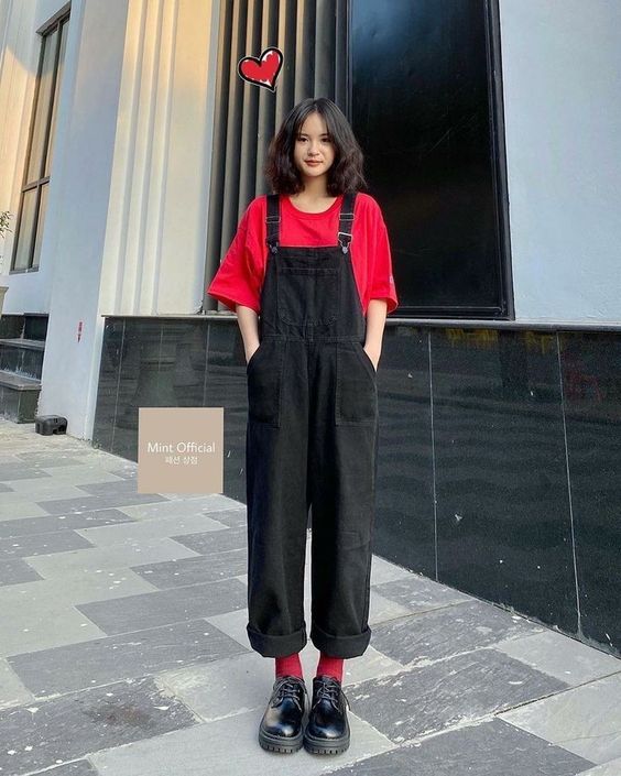 Overall denim oversized