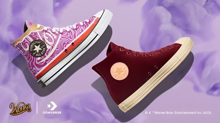 Converse x Wonka Burgundy Strawberry Swirl
